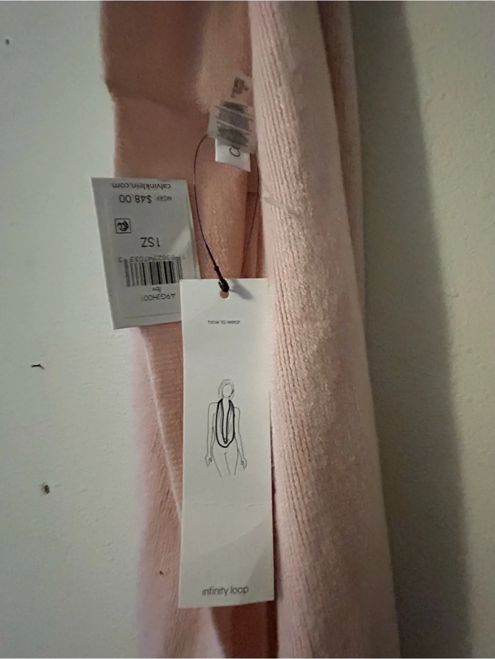 NWT Calvin Klein Women's Light Pink Scarf